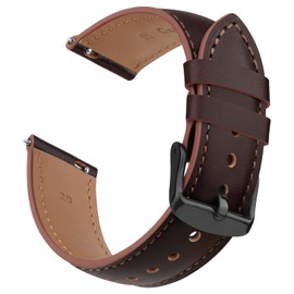 Leather Strap for Garmin Venu 2 Strap/Venu 3 Stra p/Vivoactive 4/Forerunner 255 Stra p,265 Stra p,Legacy Hero Stra p,22mm Width Adjustable Soft Leather Quick Release Band for 255/265 Music (Coffee)