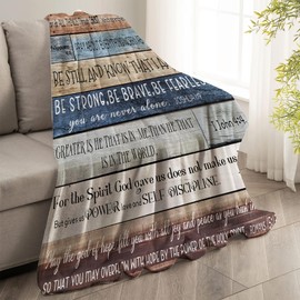 Yookeb - Manta cristiana con versículo bíblico, con citas inspiradoras, motivacionales, positivas, rústicas, de madera, suave y cálida, para sofá, silla, cama o recámara, 50 x 60 pulgadas