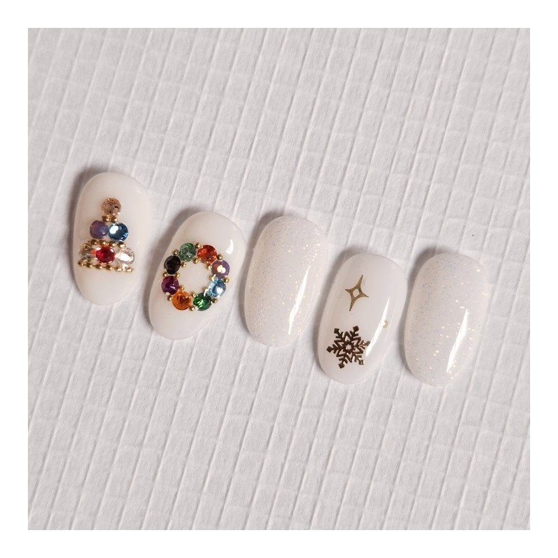 Christmas Jewel Handmade Nail Tip Tree Wreath Snowflake Nail -