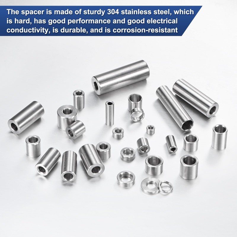 M METERXITY 8PCS M8 304 Stainless Steel Spacers 8mm ID