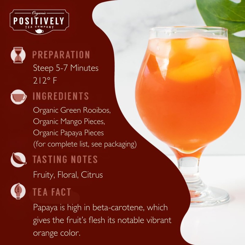 Organic Positively Tea Company, Island Breeze Rooibos Tea, Loose Leaf,