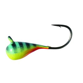 Clam Corporation 110171 The Drop Jig XXL, Size 4, 1/8oz, Chartreuse/Blue Glow Bar