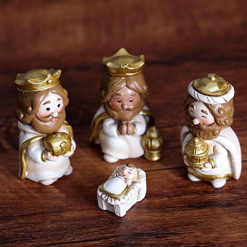 Colorful Nativity Scene Figurine Set Cute Animals Rugged Lightweight Reliable
