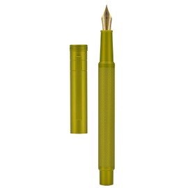 Asvine Mustard Yellow Forest Fountain Pen Fine Nib, Classic Design with Converter and Metal Pen Case, The Light of Hope Serise