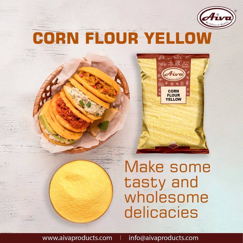 Aiva Yellow Corn Flour (Makki ka Atta) - 4 LB,