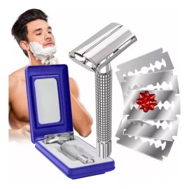 Universo en Linea Rastrillo Mariposa Clásico Acero Inoxidable Con Navaja Full