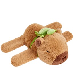 LHOEST Capybara Slap Bands for Boys Girls Kids Wristband Stuffed Animal Slap Bracelets Capybara Plush with Turtle Backpack Huggers Capybara Slap Bracelet Push Toy Capybara Gifts Birthday Cartoon 23 CM
