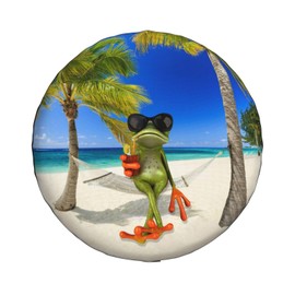 Funny Frog Spare Tire Cover Trailer Tire Covers Weatherproof Wheel Protector Fit for Rv Trailer Truck Travel Trailers Accessories 14 inch Wheel Funny Frog
