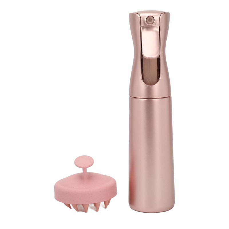 Hair Shampoo Brush Pink 300ml Spray Bottle Silicone Massage Scalp