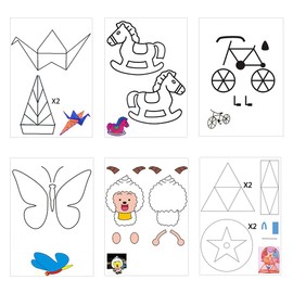 20pcs 3D Pen Printing Paper，Template Paper for 3D Printer Pen，3D Pen Parts Painting Graffiti Mold Creative DIY Gift for Kids（40 Cartoon Patterns）