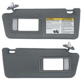 NHILES Driver & Passenger Side Sun Visor Replacement Fits for Toyota Tacoma 2005-2015 Sunshade with Light 7432004210B0 7431004120B0 Color Dark Gray