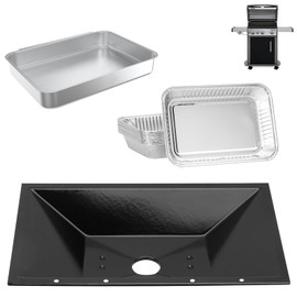 DcYourHome 99250 Grill Grease Tray with Catch Pan for Weber Spirit 300 Series(2007-2012) & Spirit 700, 6415 Aluminum Liners for Weber E-310,SP-320,E-320, for Genesis 1000 2000 3000,Silver B/C,Gold B/C