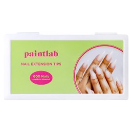 PaintLab Nail Extension Tips, Medium Almond Shape, Lightweight and Durable False Nail Tips for Professional and Home Use, 600-Piece Set