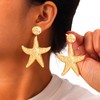 Oxotoi Bohemia Pendant Earring Gold Starfish Shell Dangle Earrings Beach