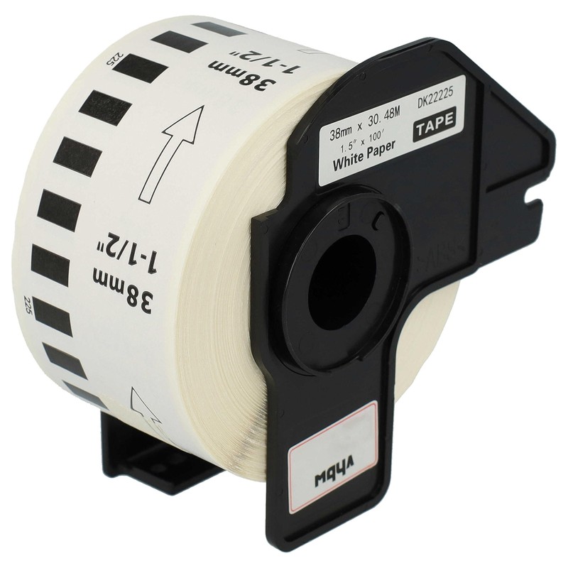 vhbw 1 x Label Roll with Holder 38 mm x