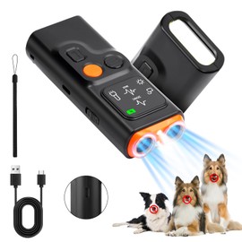 Aomig Anti Bell Gerät Hunde 4 Modi Hundetraining Antibell Ultraschall Gerät USB Aufladung Hunde Bellen Stoppen Hundeabwehr Erziehungshilfen für Hunde Automatisch Ausrüstung Nachtwanderungen (800MAh)