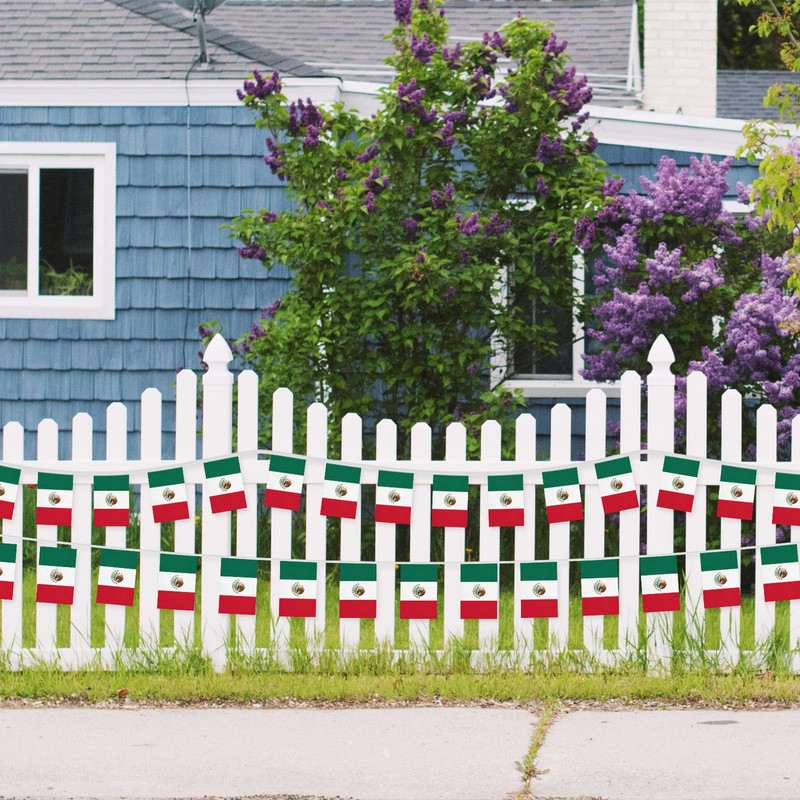 Mexico String Flag Pennant Banner, 5.5 x 8.3 Inch Mini