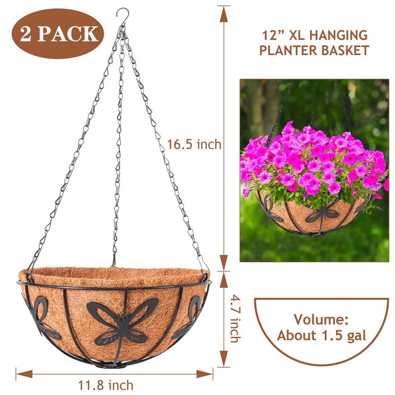 ARVINKEY Hanging Planters Indoor Outdoor Metal or Ceramic Various Sizes