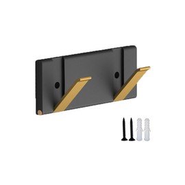 Deng Jr Bathroom Black Towel Hooks - Wall Mount Screw Fixed Door Hook - Heavy Duty Coat Hanger - Space Aluminum Robe Rack in Bedroom or Kitchen