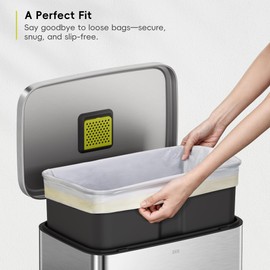 EKO 13 Gallon / 40-60 Liter,110 Count Drawstring Trash Bags, Extra-Strong Unscented Garbage Bags, Easy-Dispense Roll for Kitchen & Household Use, Resists Tears, Leaks and Punctures, Code F, White