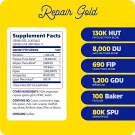 Enzymedica Repair Gold Suplemento 30 Cápsulas Músculos Sin Sabor