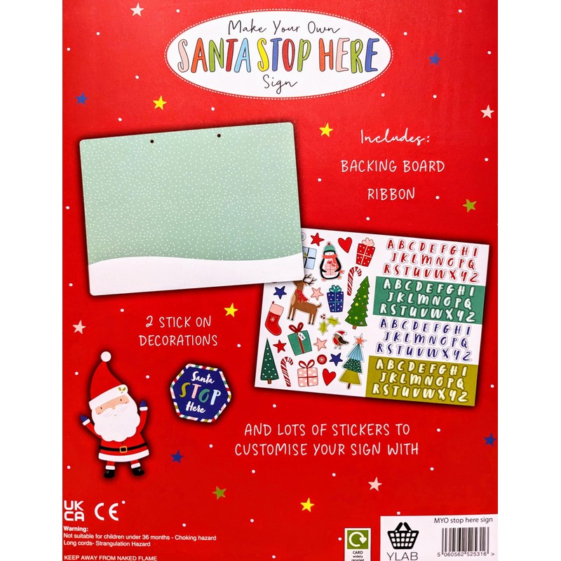 Make Your Own Santa Stop Here Sign - Christmas Craft