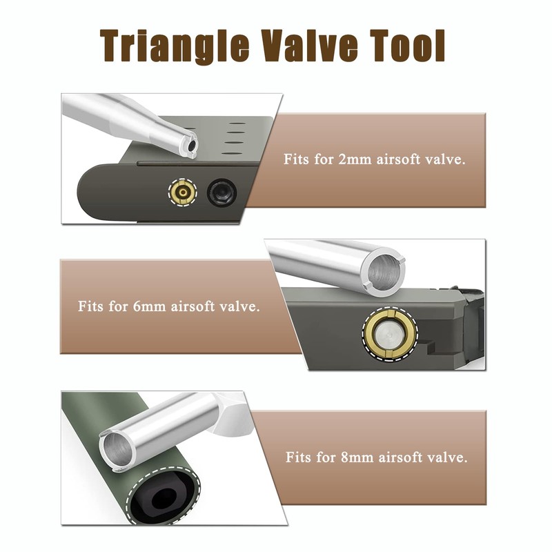Multifunctional Valves Key Removal Tool with Triangular Designs, Exhaust Valve