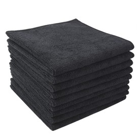 VIVOTE Black Microfibre Cloth Dish Cloth for Kitchen 9pack Cleaning Cloths