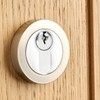 Euro Lock Keyhole Escutcheon Covers Set Dual Tone Polished and