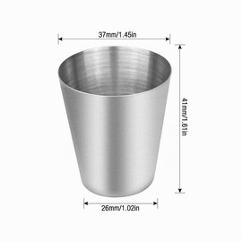 Gobesty Hip Flask Cups, Pack of 12 Stainless Steel Cups, Stackable Shot Cups with 3 Leather Pockets, Drinking Cups, Stainless Steel Cups, Portable Metal Cups, Ideal Hip Flask Accessories, Great Gift Idea