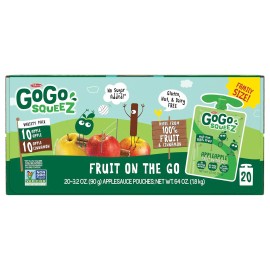 Undisclosed GoGo squeeZ Applesauce and Fruit Puree Variety Pack, Apple & Cinnamon, 3.2 oz (P