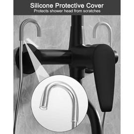 Hanging Shower Caddy for Bathroom Organizer, Over The Shower Mixer Taps Hanging Shower Shelf Without Drilling, Bathroom Caddy & Basket with 2 Hooks, Toiletries Organizer for Bathroom Storage - Silver