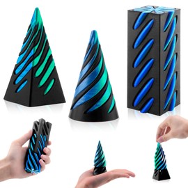 3 Pcs 3D Printed Fidget Toy, Impossible Cone Pyramid Spiral Cone Passthrough Sculpture Fidget Toys, Fun Anxiety Stress Relief Toy For Home Office Desk Decor Engineer Souvenir Gift