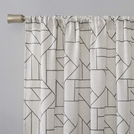 Archaeo Natural Blend Curtain, Gray/Linen, 50" W x 63" L (Pack of 1)