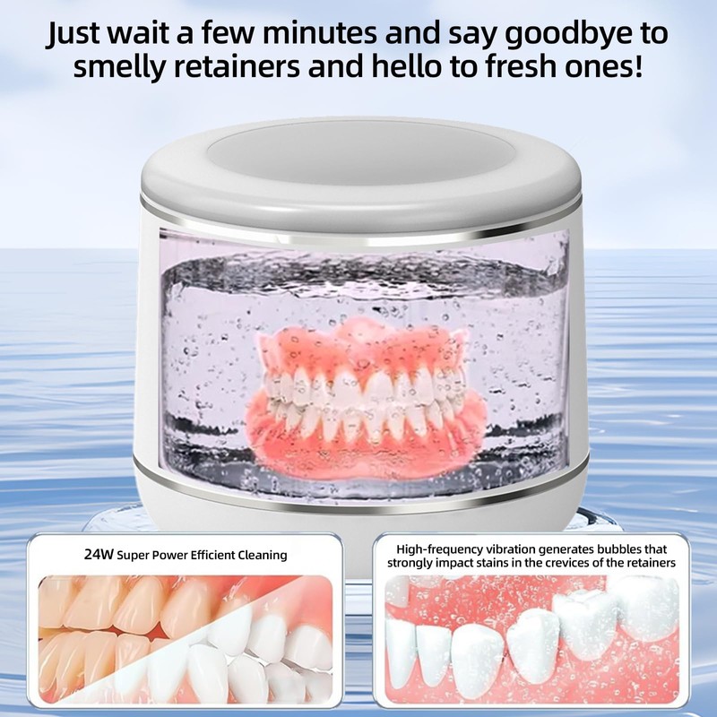 Ultrasonic Retainer Cleaner Machine, Professional Dental Appliance Cleaning Device. 3