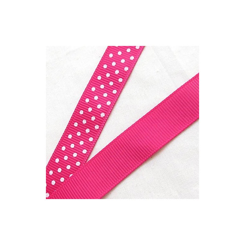 Chenkou Craft 24 Yards 5/8" Dot Grosgrain Ribbon Total 12