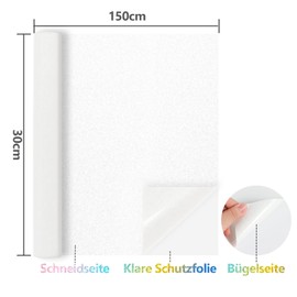 NANAPLUMS Glitter Plotter Film Textile - Heat Transfer Vinyl Transfer Film Plotter Flex Film for Textiles Transfer Film for Iron-On DIY T-Shirt, Fabrics (White)