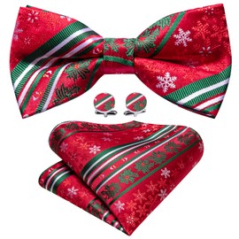Barry.Wang Mens Pre Tied Christmas Bowties Woven Formal Snowflakes Reindeer Holiday Christmas Tree Bow Tie