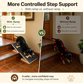Dog Ramp for Stairs 2 Pack, 4-Level Adjustable Wooden Pet Steps
