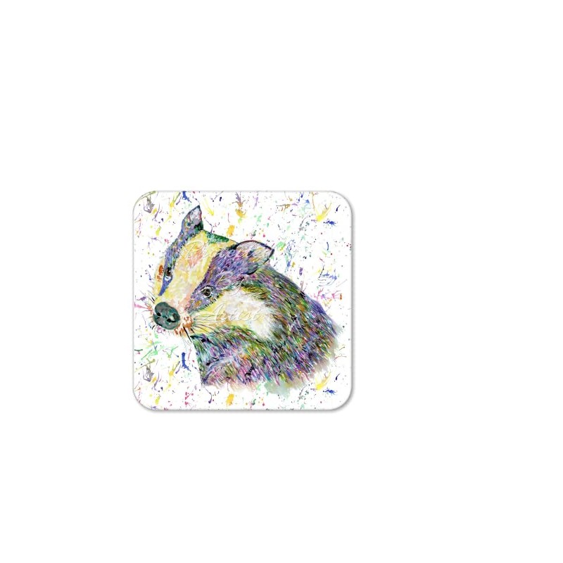 Coaster Badger British Wildlife Animals Coasters Watercolour Art Gift Work