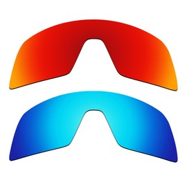 Alphax 2 Pcs Fire Red & Ice Blue Polarized Replacement Lenses for Oakley Sutro OO9406 Sport Sunglsses