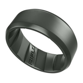 RIFLD Men's Tactical Silicone Rings, 9mm Wide 2.5mm Thick Rubber Wedding Bands for Him, Breathable Working Man's Performance Ring