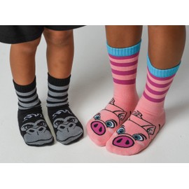 Calcetines de marioneta, divertidos calcetines de animales novedosos, calcetines locos para niños, calcetines divertidos para niños y niñas, Piggy, L