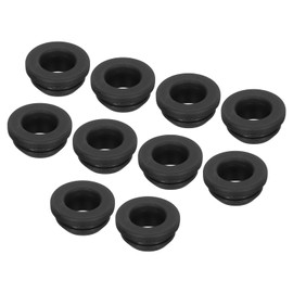 sourcing map 20Pcs Snap Rubber Grommet Plug Mount Dia 11mm ID 8mm Narrow Groove Width 2mm Seal Anti-Scratch for Electrical Box Cable Pipes Black