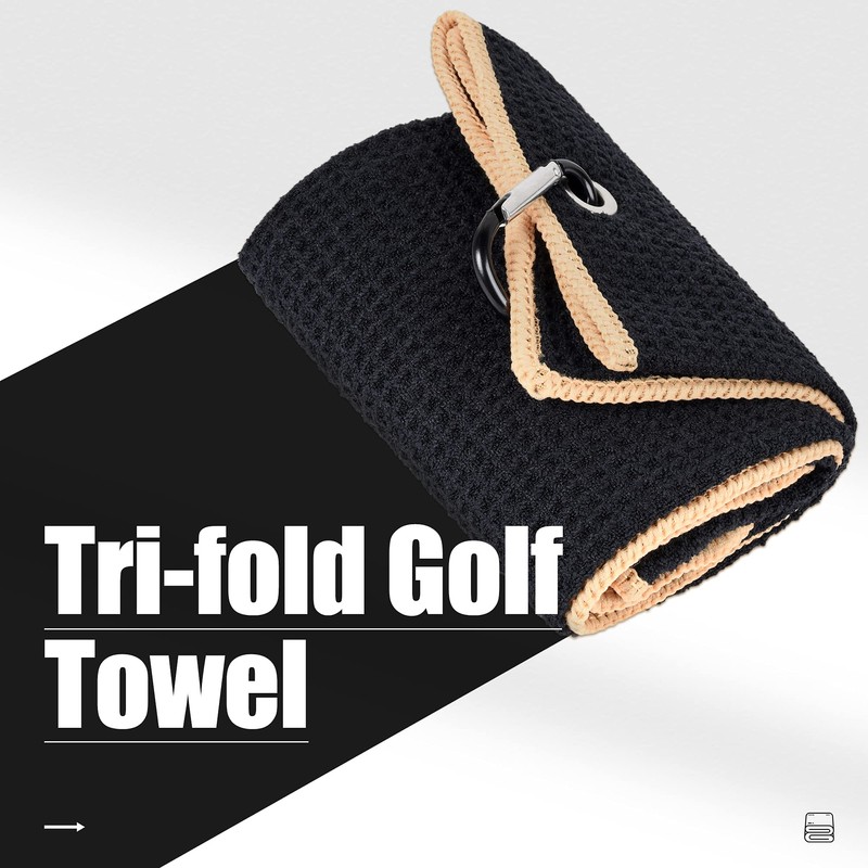 Mile High Life Tri-Fold Golf Towel, Premium Microfibre Fabric, Waffle