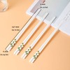 10 Pairs Ceramic Chopsticks With Avocado Pattern, 9.72 inch High-grade