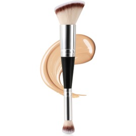 Brocha Kabuki De Doble Punta Para Base Y Corrector, 2 En 1, Con Punta Plana/Angulada, Para Difuminar Y Aplicar Maquillaje De Forma Impecable, Ya Sea Líquido, Polvo, Crema O Crema Bb.