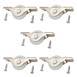 MroMax 5Pcs Screen Door Rollers 29mm/1.14" Dia White Sliding Wheel Electroplating Sliding Wheel with Stainless Steel Shell for Garage Screen Door