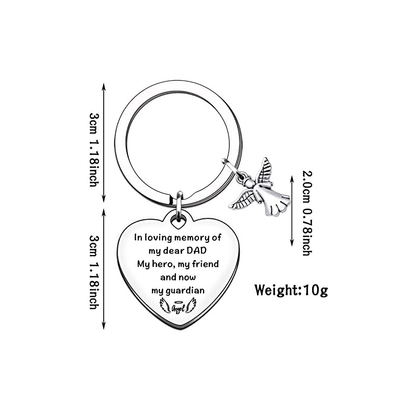 TTOVEN Dad Memorial Keyring - Bereavement Gift for Father's Day