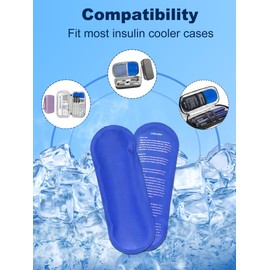Ice Packs for Insulin Cooler Travel Case - 90g Small Ice Packs Compatible with Most Insulated Medication Travel Bag, Reusable, TSA Approved, for Medicine Cooler (2 Packs)